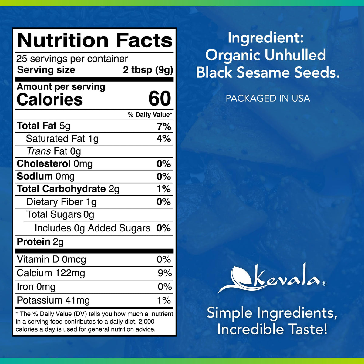 Kevala black sesame seeds being used to make tahini, a versatile staple