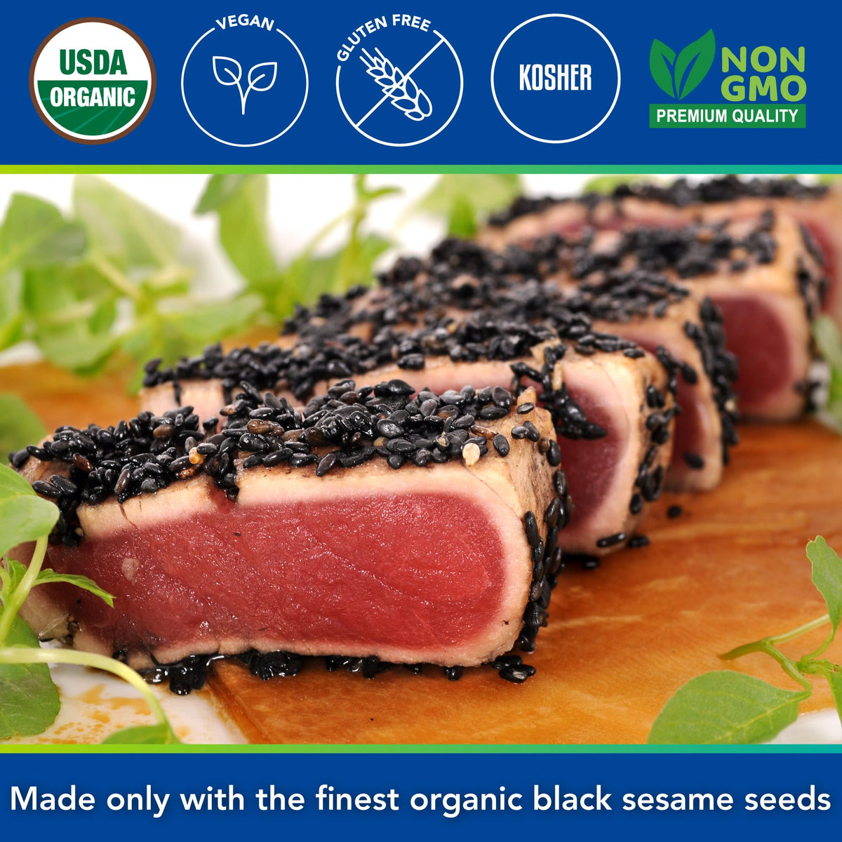Kevala black sesame seeds blended into a smoothie for minerals and fiber