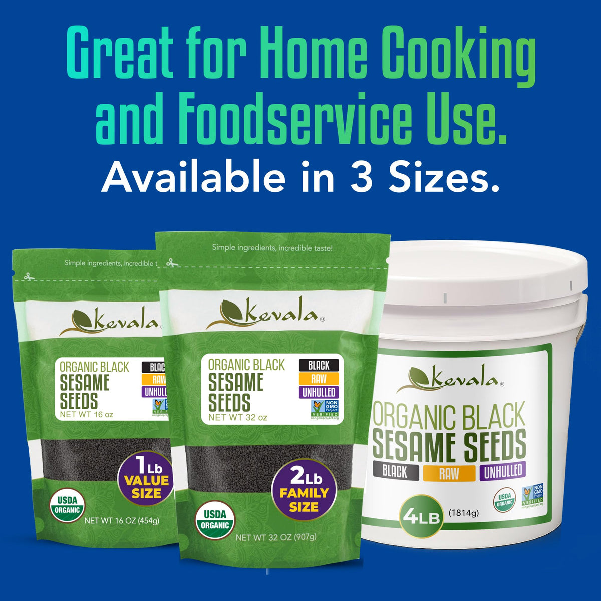 Kevala resealable pouch stored in a tidy kitchen pantry