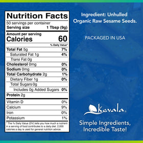 Kevala organic sesame seeds resealable bag for pantry storage