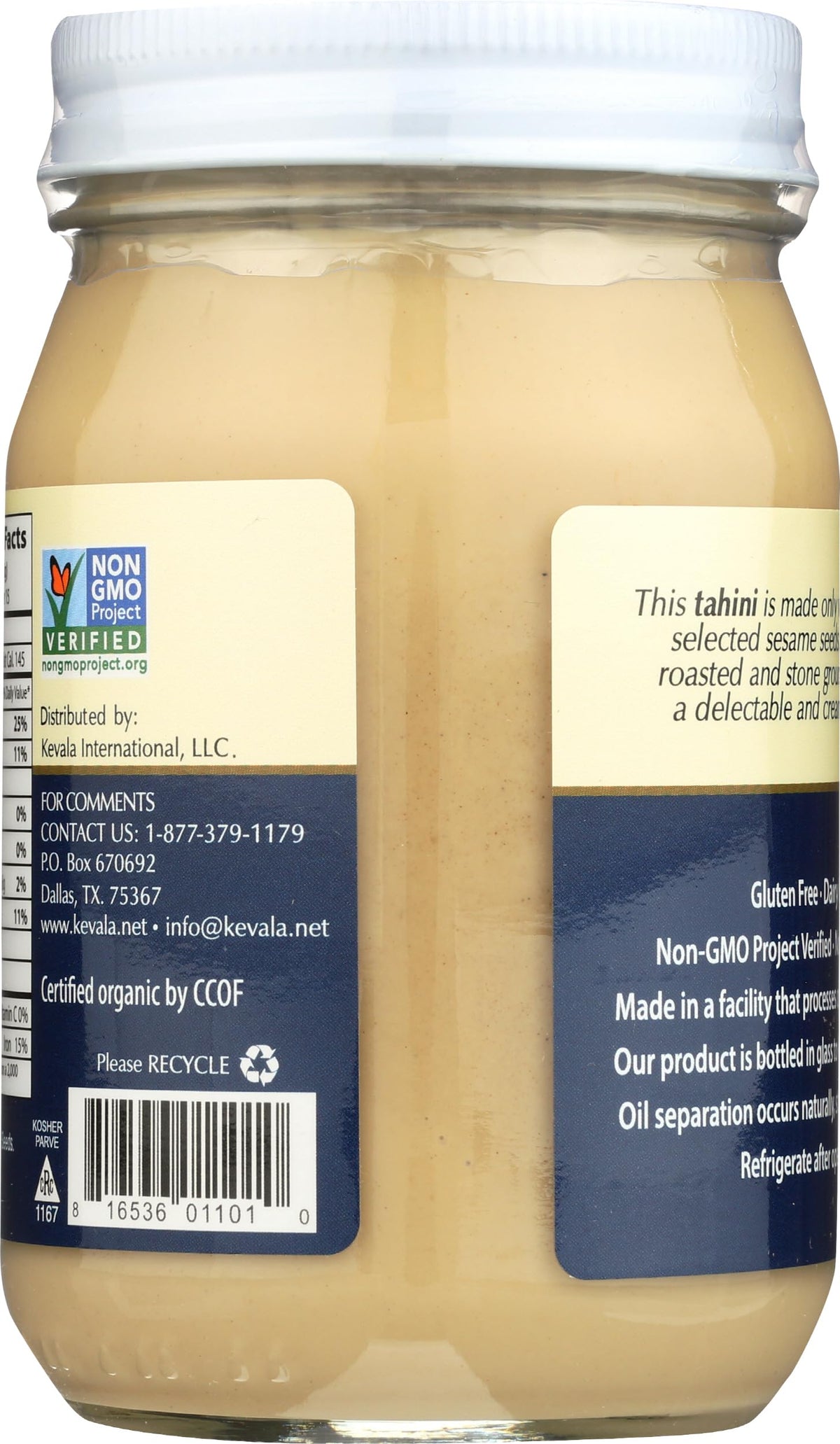 Kevala Organic Sesame Tahini paired with hummus for extra creaminess in dips.