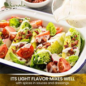 Close-up of Kevala Organic Sunflower Oil bottle with light flavor.