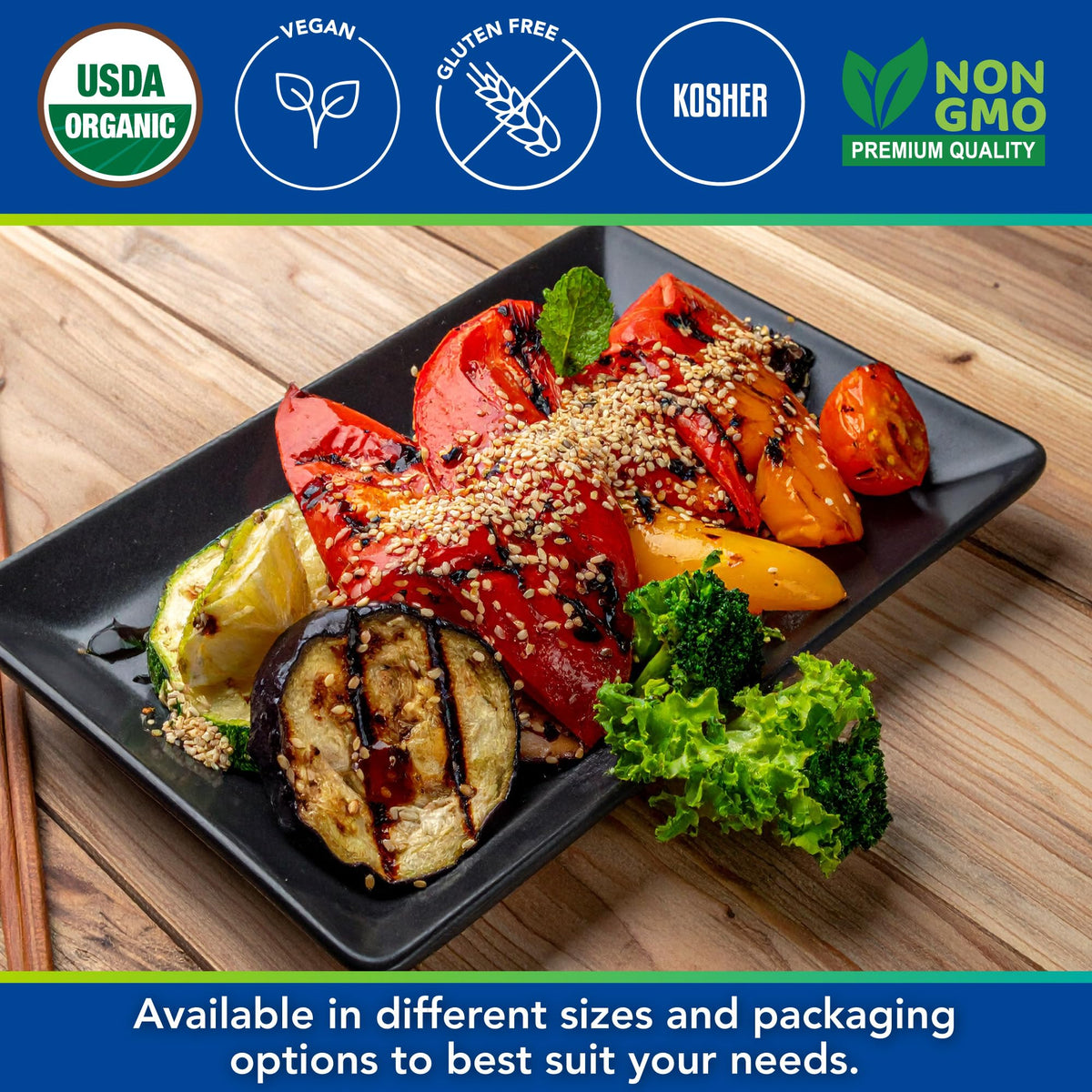 Kevala raw sesame seeds unhulled sushi rice topping — pairs with rice dishes for subtle nutty flavor