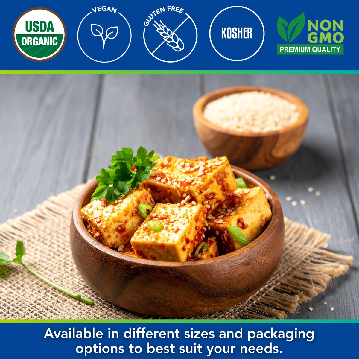 Kevala sesame seeds sprinkled over noodles for a savory finish.