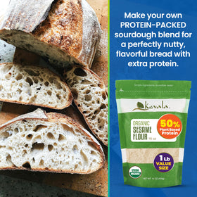 Kevala Sesame Flour bread dough enriched with calcium and protein.