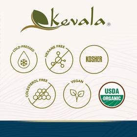 Kevala sesame oil golden pour demonstrates silky texture for finishing.