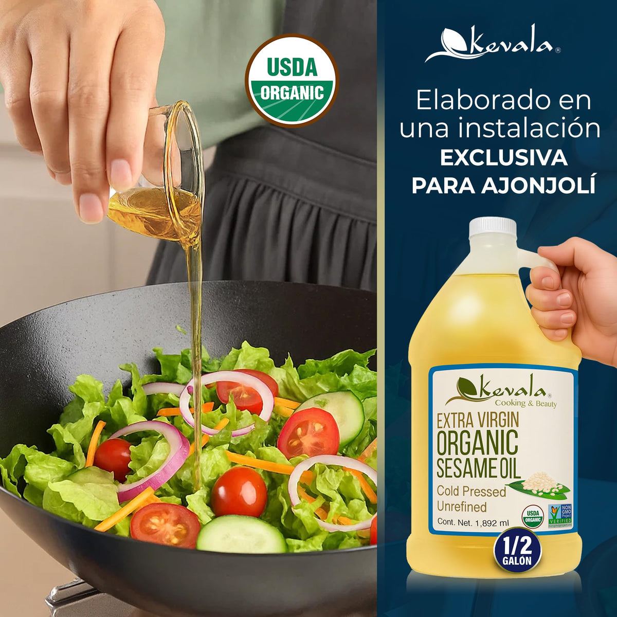 Store Kevala sesame oil in a cool, dark cabinet