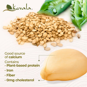Kevala sesame seeds on salad dressing for texture and aroma