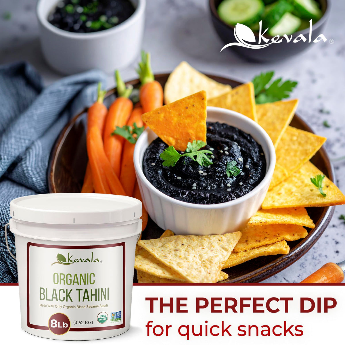 Kevala tahini sauce for dipping adds creamy depth.
