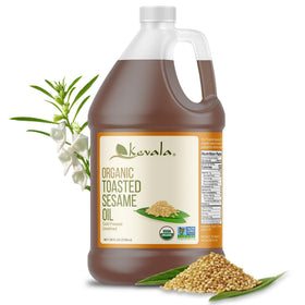 Kevala toasted sesame oil bottle front view for rich dressings and sauces