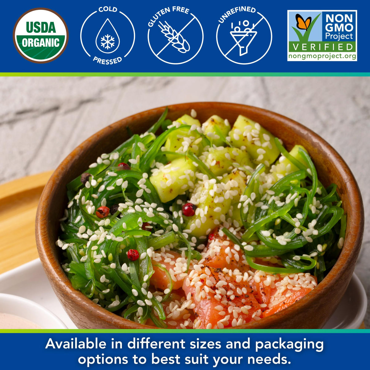 Kevala oil used in dressings elevating salad flavor