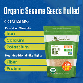 Kevala toasted sesame seeds sprinkled on greens for a nutty texture boost