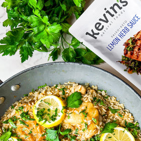 Kevin's Lemon Herb Sauce on plates for a quick weeknight dinner