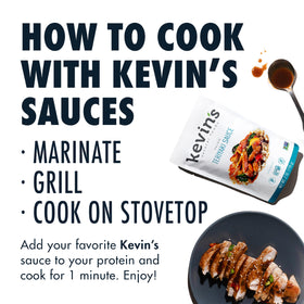 Coconut aminos and ginger highlighted in Kevin's Teriyaki sauce ingredients