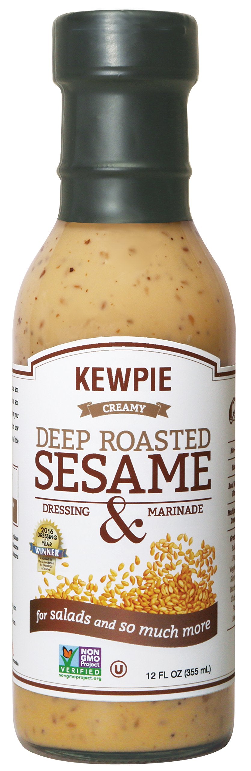Kewpie Deep Roasted Sesame Dressing pack of 2 bottles, versatile marinade and finishing glaze