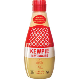 Kewpie Mayonnaise bottle pouring rich, creamy texture, ideal for sandwiches and dips