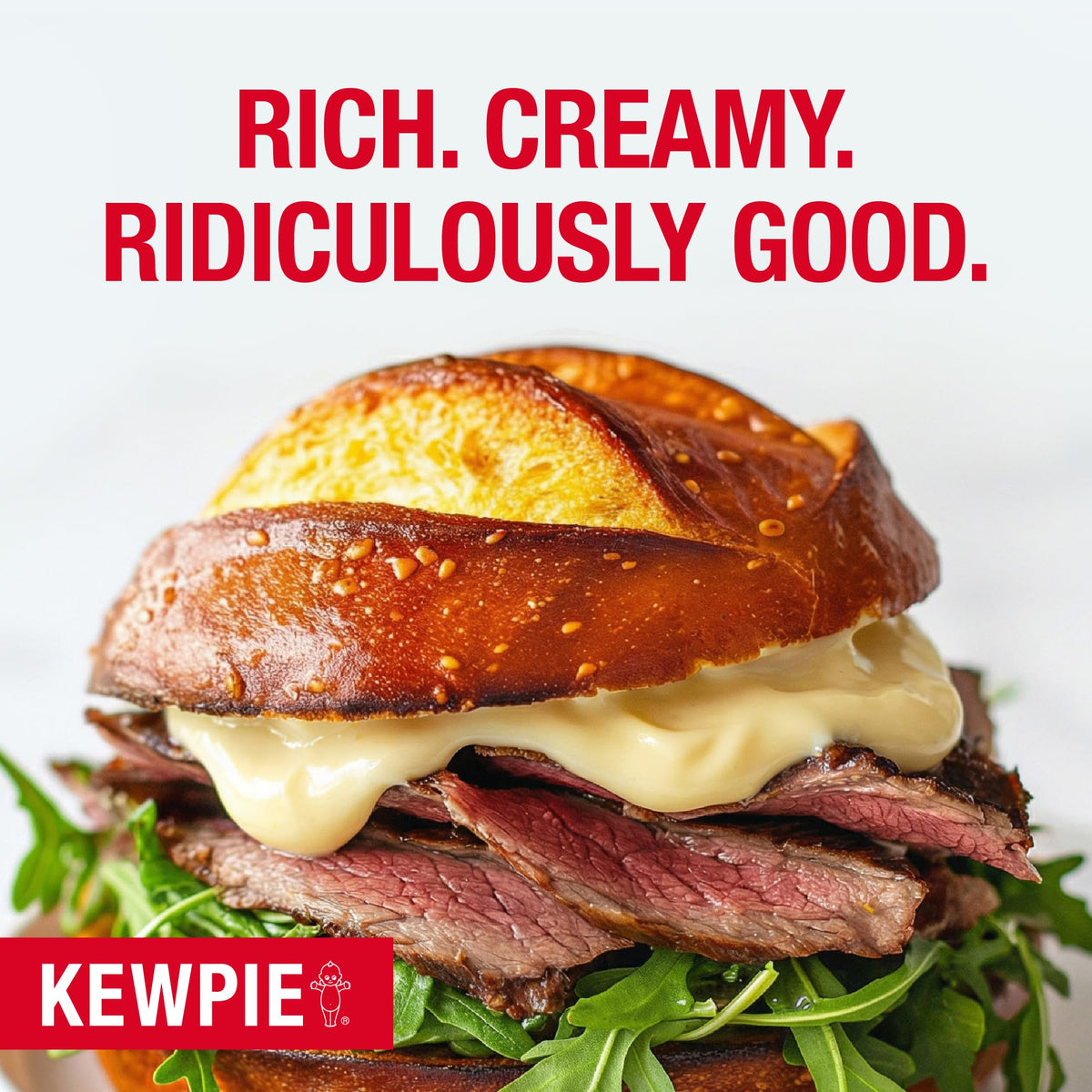 Kewpie mayo on a sandwich assembly highlighting versatility