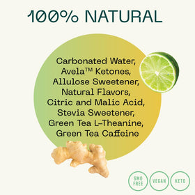 KEY Ketone Drink bubbles emphasize light carbonation and refreshing taste.