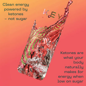 KEY Ketone Energy Drink on cooler shelf emphasizing freshness and portability