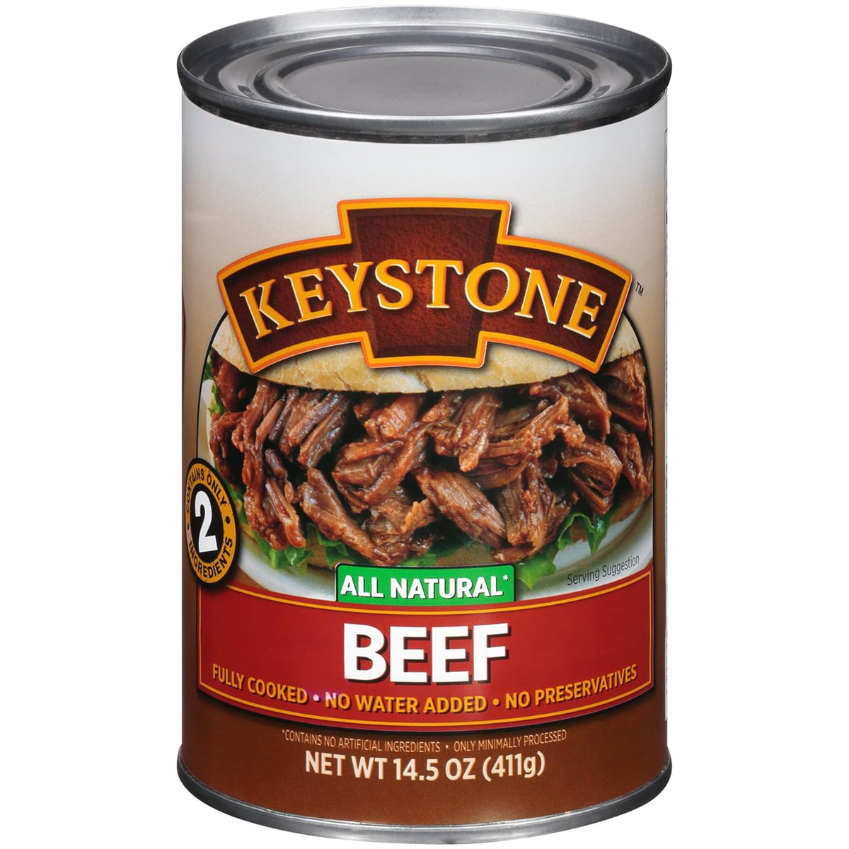 Keystone Meats savory canned beef topping for rice or pasta