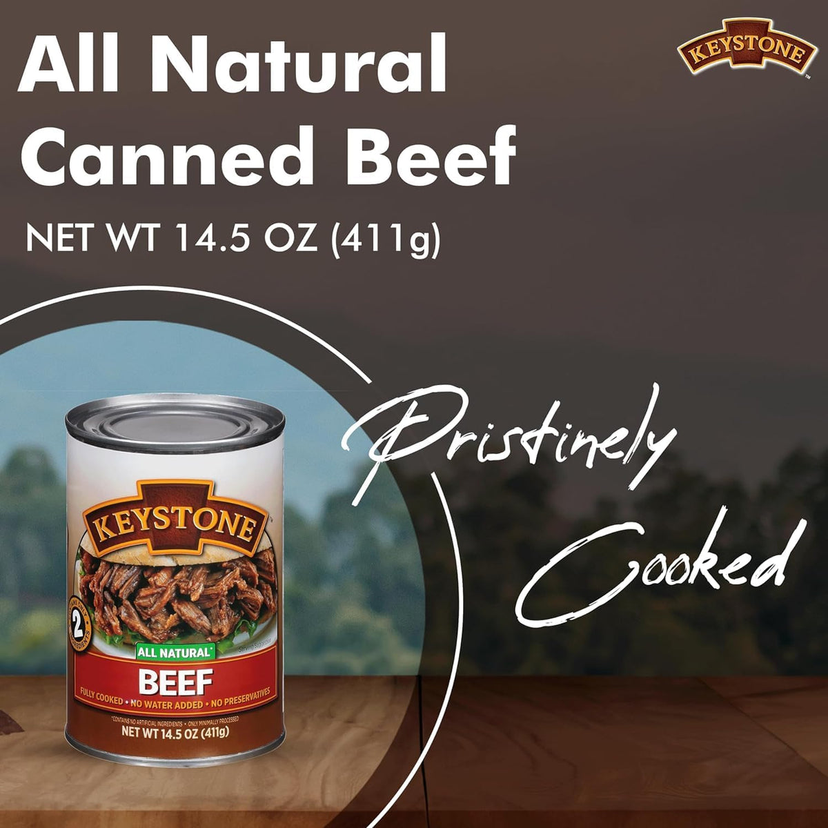 Keystone Meats chicken can 14.5 oz ideal for quick protein.