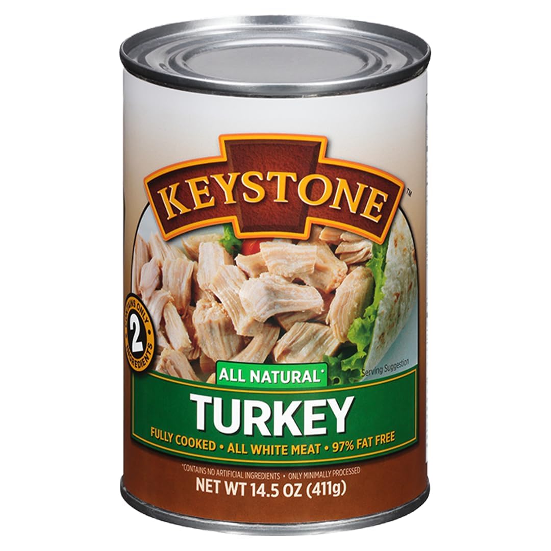 Keystone Meats emergency prep kit featuring canned turkey for survival meals