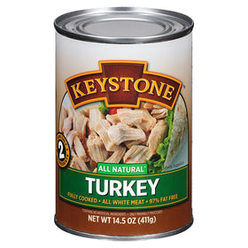 Keystone Meats emergency prep kit featuring canned turkey for survival meals