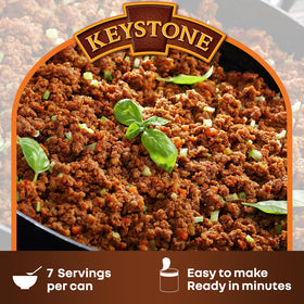 Keystone Meats Ground Beef with spaghetti sauce for a hearty dish.