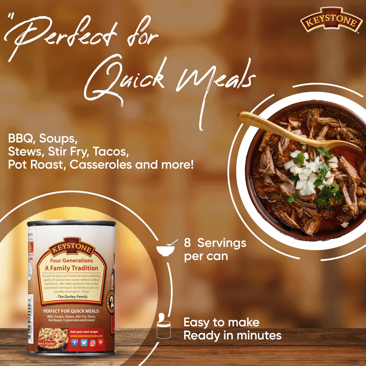Keystone Meats pantry staple beef provides versatile meal options