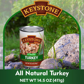 Keystone Meats turkey can open chunks ready for quick meals