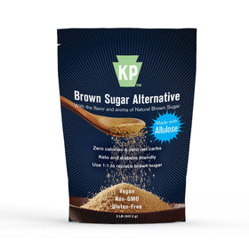 Keystone Pantry Brown Allulose Powder in a 2lb bag for versatile baking.