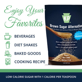 Gluten-free vegan kosher label on Keystone Pantry allulose powder packaging.