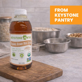 Tamper-evident cap ensures safety and freshness for Keystone Pantry Syrup.