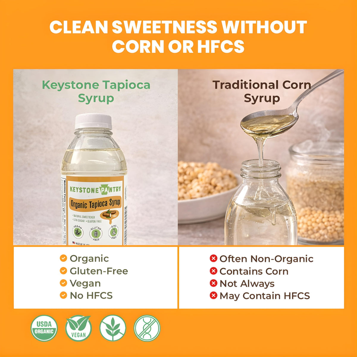 Keystone Pantry Tapioca Syrup pour shot for smooth dessert drizzles