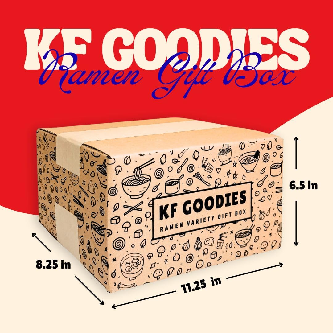 KF GOODIES Korean Ramen Variety Box interior shows individually sealed packs for freshness and easy sharing.