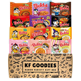 KF GOODIES Korean Ramen Variety Box Pack in gift-ready packaging, ideal for birthdays and care packages.