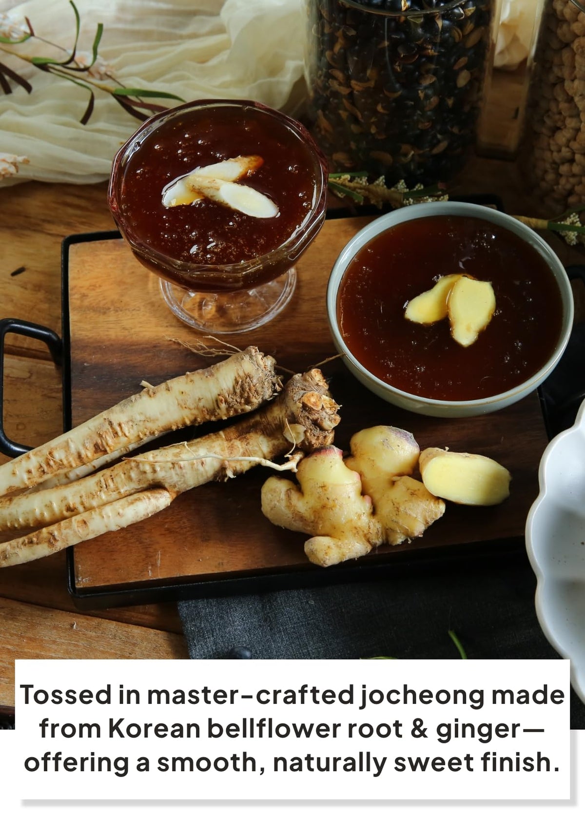 K Food Korean Food bellflower ginger rice syrup bar showcases traditional Korean sweetness with gentle warmth.