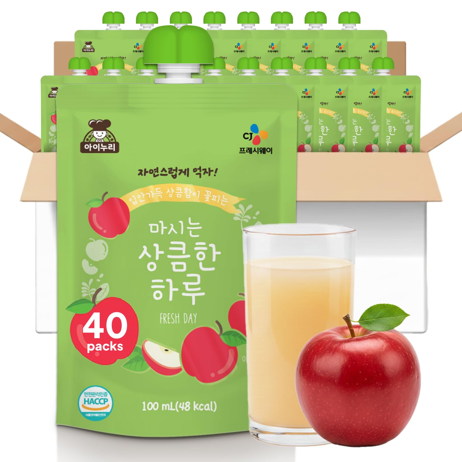 K Food Korean Apple Juice 40-pack ready for family refreshment