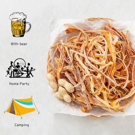 K-Herb Dried Squid 3-pack display promotes shareable snacks.