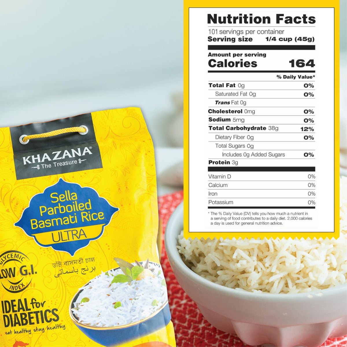 Khazana aromatic basmati grains close-up highlighting nutty fragrance