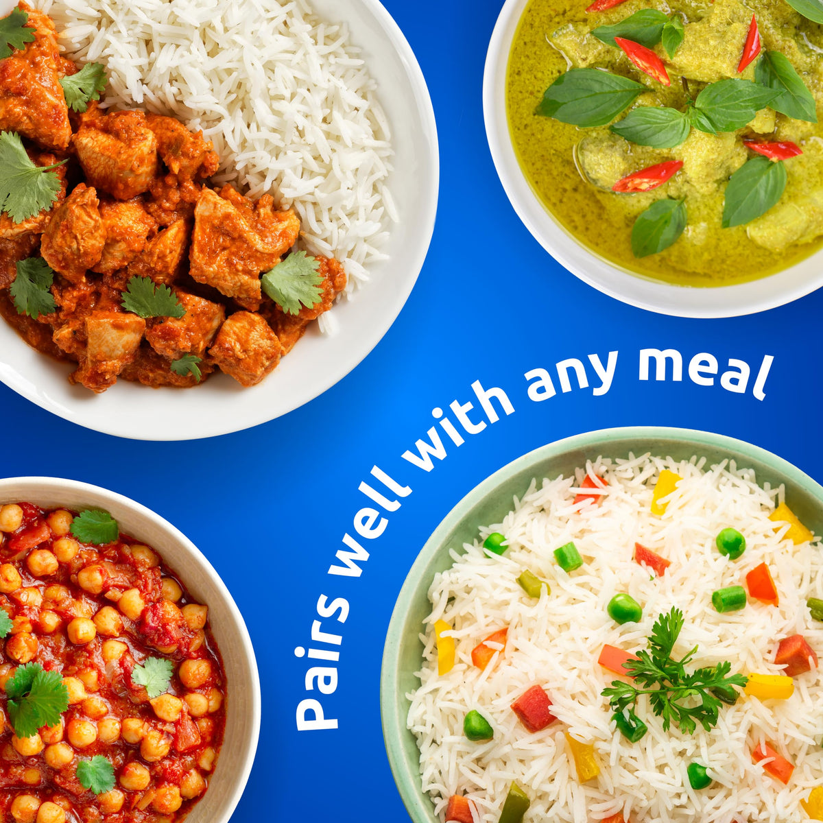 Khazana Basmati Rice ready-to-cook on stovetop offers quick weeknight meals.