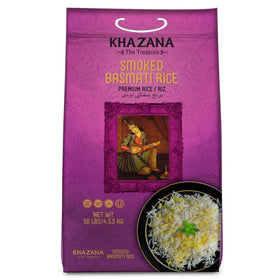 Khazana smoked basmati rice bag with premium packaging for everyday meals.