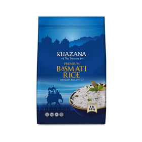 Khazana Basmati Rice 2lb resealable bag preserves freshness for every meal.