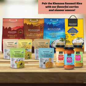 Khazana basmati nutrition close up noting non GMO and gluten free traits.