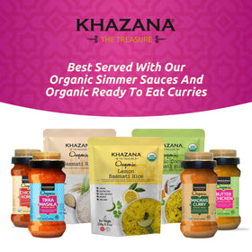 Khazana basmati rice gluten-free and non-GMO labeling supports dietary choices.