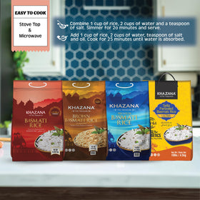 Khazana ready to serve basmati dish idea featuring fragrant rice.