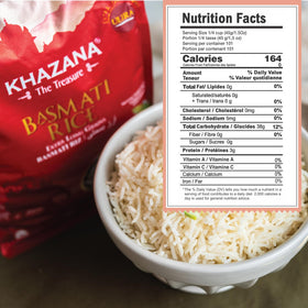 Khazana basmati rice steaming bowl showing fluffy long grains ready to serve.