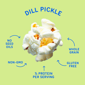 Khloud Protein Popcorn Dill Pickle ingredients list highlights real ingredients and simple nutrition.