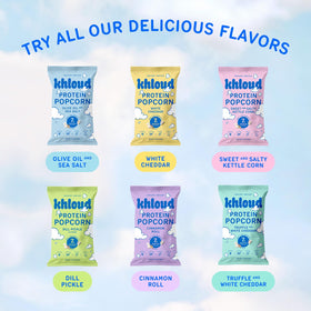 Khloud Protein Popcorn Dill Pickle kids enjoying a tasty, high-protein snack.