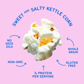 Khloud Protein Popcorn serving bowl scene emphasizes sweet and salty flavor